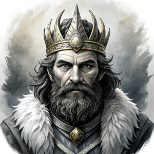 Nordic Surt - Ruler of Muspellsheim - perfect realistic art, high-definition grey and black, white background tattoo design