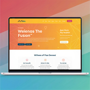 Mock-up of Atlas The Fusion's homepage. Bright, vibrant color scheme with clean lines and modern typography. The interface is user-friendly, featuring interactive elements and a minimalist design.