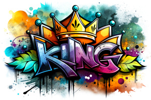 Graffiti "King" on a white background