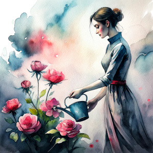 WaterING the flowers