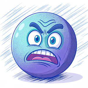 Purple animated emoji showing intense frustration. Frowning mouth and scrunched eyebrows