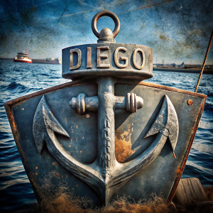 ANCLA DE BARCO CONE L NOMBRE "Diego"