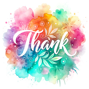 "Thank you", white background