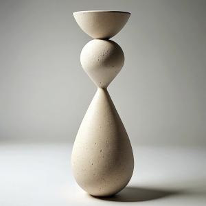 vase inspired  sand in mix of minimalistic and bauhaus style 