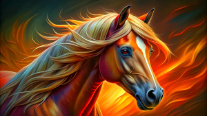 Very detailed horse portrait pop art