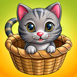 kitten in a basket