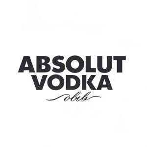 Contemporary logo design featuring the Absolut Vodka brand name in bold sans-serif font, centered on a plain white background. Minimalist and sleek.