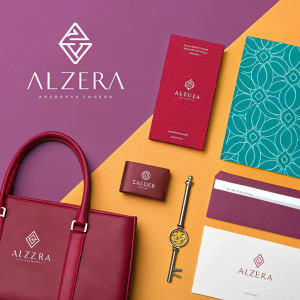 Sophisticated promotional ad for Alzera. Vibrant color palette, featuring key branding elements and sleek marketing materials.