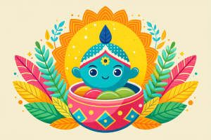 hand drawn holi illustration