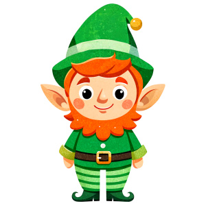 cute knome wearing a green shirt holding a hat on white background