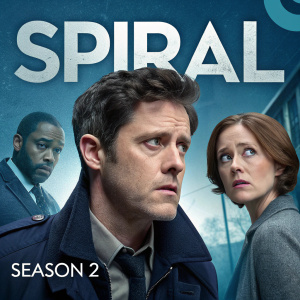 DVD cover for season 2 of Spiral. Features collage of main characters including the male lead with a serious expression, a female character with a contemplative look, and an older male character with a stern expression. Dominated by blue tones, with the title Spiral and details about the season and DVD set prominently displayed.