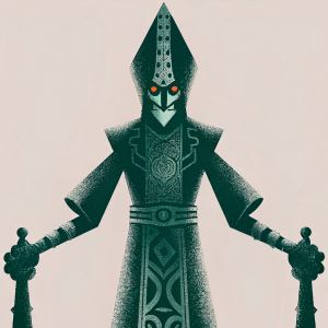 Digital illustration of Zant, from Hyrule Warriors, standing dramatically with dark, intricate medieval attire.