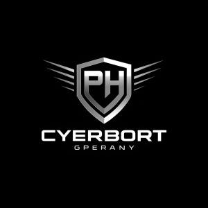 PH cybersport  logo black and white color minimal