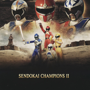 Poster for 'SendoKai Champions II', featuring a diverse cast of characters in vibrant, action-packed poses. Set against a dynamic fantasy backdrop. 'SendoKai Champions II' title at bottom.