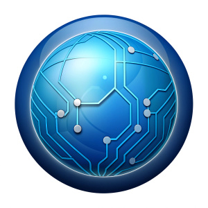 global blue circuit board  background