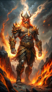 **Surtr (Norse Mythology):** Surtr is a giant in Norse mythology who controls fire.