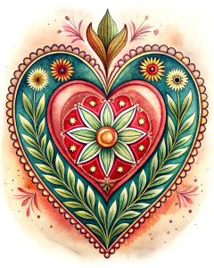 vintage boho valentine's card design