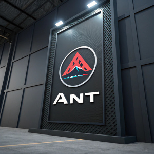 Modern, sleek design featuring the ANT logo prominently below the larger Nepali logo. Dark background, sleek appearance, focusing on logo visibility.