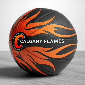 The Calgary Flames logo redesign. Modern, sleek design with dynamic flames in vibrant orange and black hues.