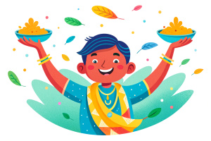 hand drawn holi festival illustration