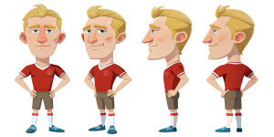 football player character sheet different face head front, 3/4 angle sheet cartoon, funny, caricauture, face, head, erling haaland, white background