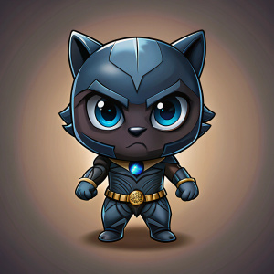 cartoon chibi black panther 