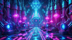luces neon musica, fondo negro, cyberpunk