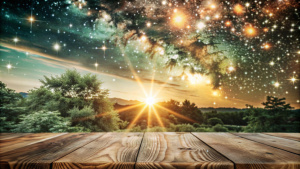 Night sky background. Sunset wallpaper with stars. Blurred starry texture. Abstract space backdrop for poster, brochure or website. Vector illustration.
