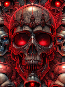 skull pilot color dark red 