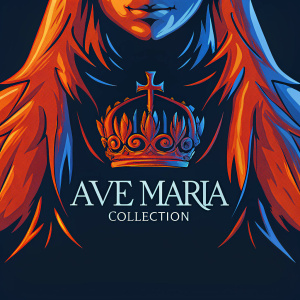 Ave Maria Collection logo featuring a golden emblem with intricate, flowing lines and a crown. The logo is set against a plain white background, with the text placed beneath the emblem.