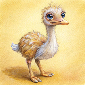 рисунок карандашом детская игрушка страус