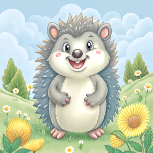 a happy hedgehog.