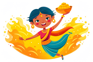 hand drawn holi festival illustration