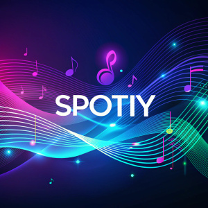 To create a Spotify banner with dimensions 2660x1140 pixels, here’s a detailed AI-generated prompt:

---

**Prompt:** 

"Design a vibrant Spotify banner featuring a blend of modern and abstract elements. The background should include dynamic, flowing lines in gradients of deep blues and purples, evoking a sense of rhythm and movement. Overlay this with subtle, transparent musical notes and sound waves that blend seamlessly into the background. In the center, add a prominent, stylish geometric shape with a soft glow, incorporating hints of neon colors like cyan and magenta. This shape should serve as the focal point, drawing attention without overwhelming the overall design. Ensure there's ample space on the left side for the Spotify logo and room for text on the right, with a clean and readable font style that complements the design."

**Size:** 2660x1140 pixels

---

This prompt will give you a visually engaging and modern Spotify banner that aligns with the platform's aesthetic.