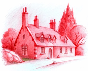 red gothic house