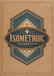 ultra high details Elegant vintage Isometric paper composition notebook label with title [Isometric Notebook] 