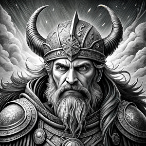 viking warrior perfect realistic art, high-definition, high-definition grey and black, white background 