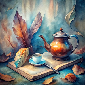 Meanwhile, in the autumn and winter, she brewed herself a delicious hawthorn tea in a teapot, took out an inkwell – she still used a feather dipped in a jar of ink – and wrote. In a journal bound in thick leather, fastened with a flower-shaped lock, on handmade thick paper, she recorded everything that moved her and was worth preserving."






