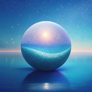 3d render effect illustration of sparkle and calm ocean
