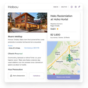 Email from Yahoo Mail, confirming reservation at Hobu Hostel in Bogotá, Colombia. Includes booking process details, payment info, check-in and check-out times, exterior photo of the hostel, and a map of the surrounding area.
