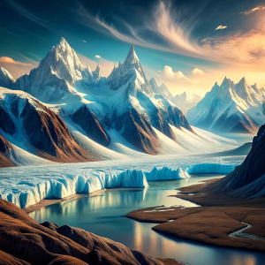 PAISAJE HIPERREALISTA DE GLACIAR