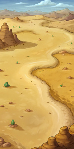 A vast desert, Top-down view, aerial shot