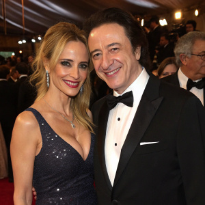 Simona Fusco and Federico Castelluccio, grinning and standing closely together at the star-studded gala.