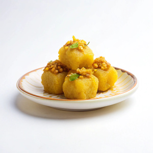 tangail chomchom or chumchum sweet served in plate on white background