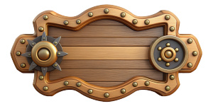 wooden sign steampunk 