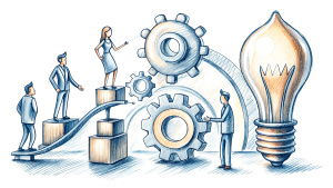 People Power, Synergy of Strategic goals, Thinking and Business Systems, Sketch format