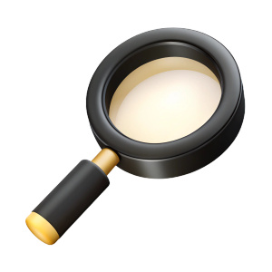 magnifying glass, isometric view