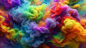 rainbow color smoke HD wallpaper on white background!