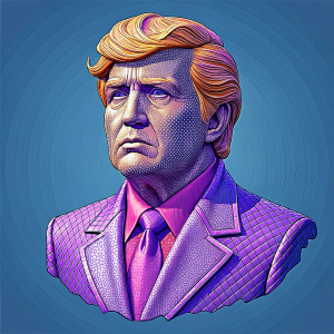 Donald_Trump as Elvis_Presley, comic effect, dynamic and aesthetic, 3D color effects