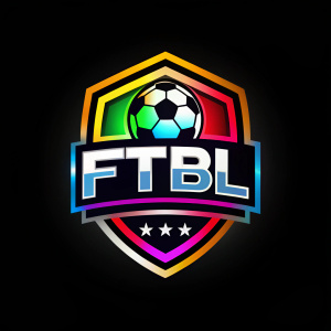 FTBL logo siyah arka plan keskin renkler çılgın bir logo